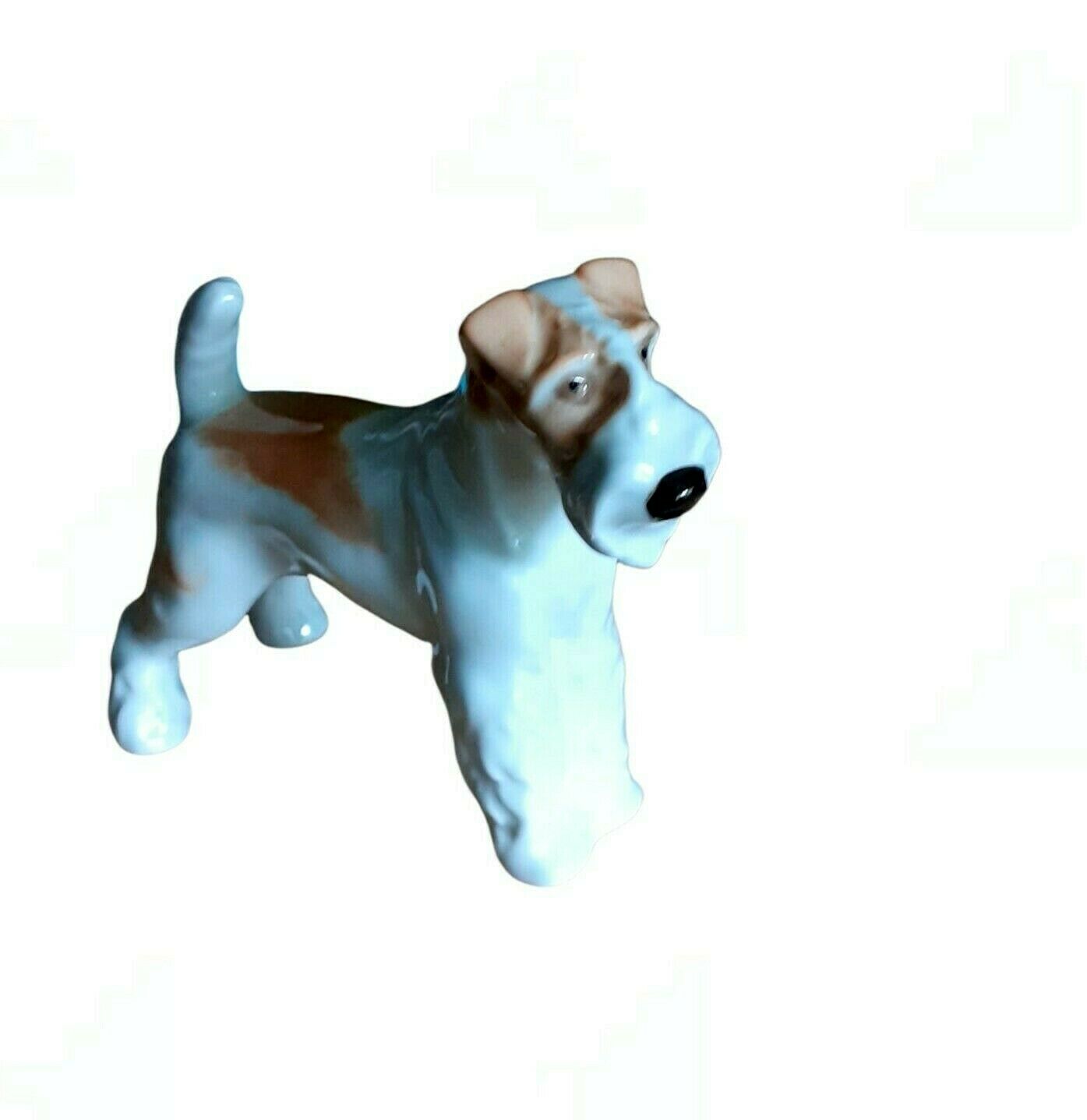 Vintage Lomonosov Ussr Porcelain Dog Figurine Fox Terrier