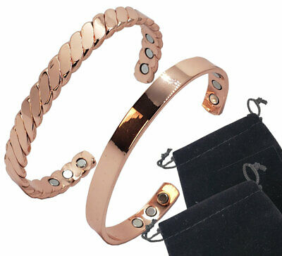 Arthritis Pain Relief Golf Copper Magnetic Bracelets Bangle Men Women W/pouches