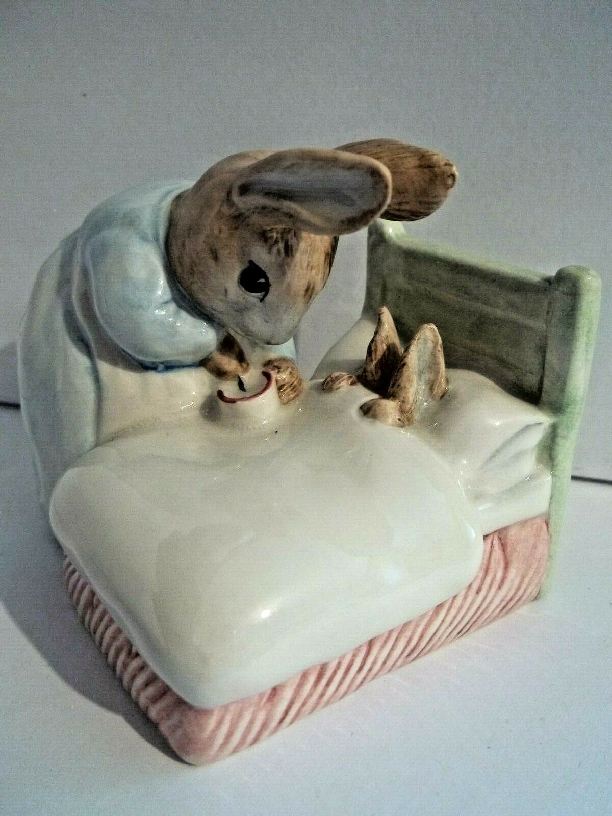 6b Peter Rabbit Sick In Bed Beatrix Potter Figurine Artist Signed J. Hudson Rare