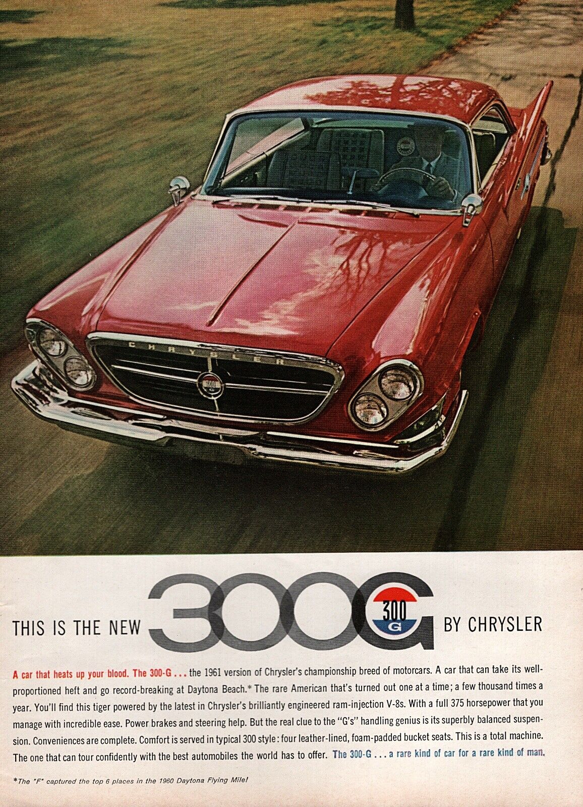 1961 Chrysler 300 G "this Is The New 300" Original Color Ad