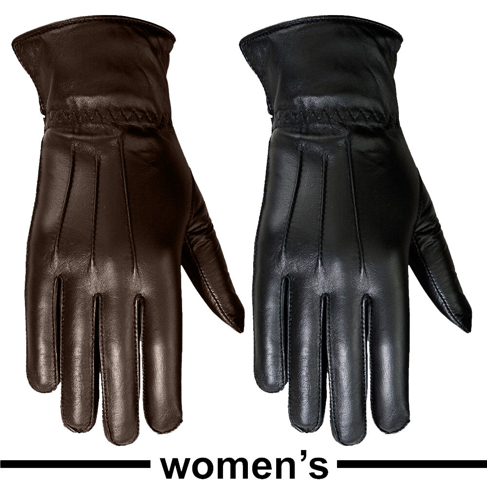 Women Thermal Gloves Soft Lined Winter Ladies Mrx Real Leather Full Finger Glove