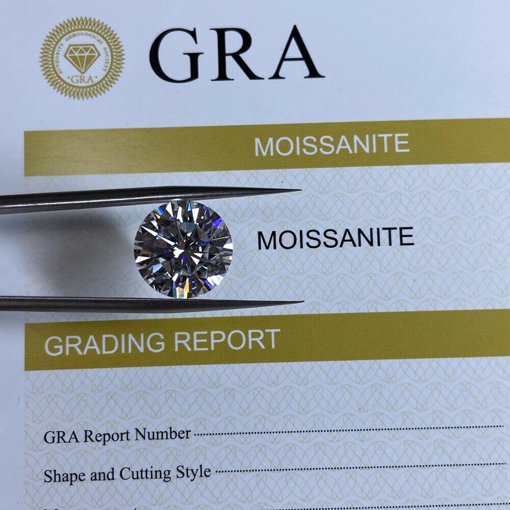 White Loose Moissanite Stone D Color Round Vvs1 With Gra Certificate Diamond