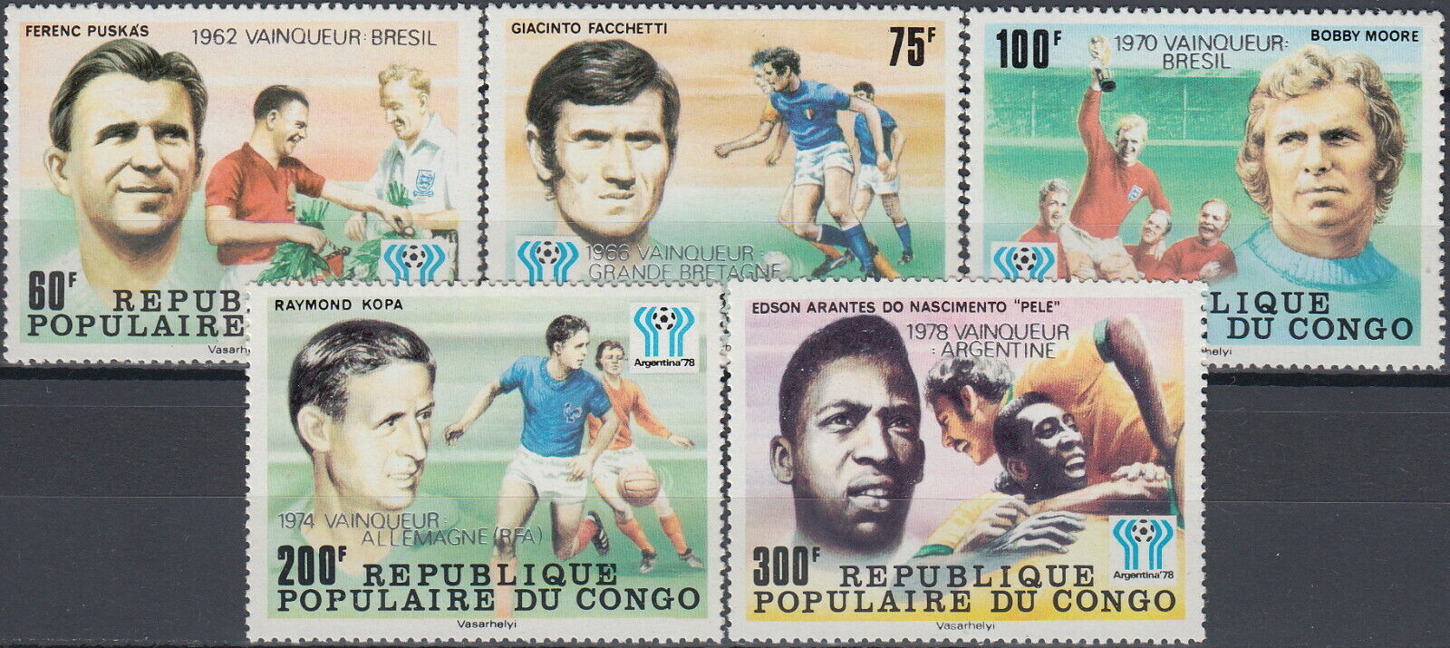 Congo Fr World Football Championship Argentina Winners O/p 1978 Mnh-8,25 Euro