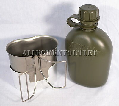 Usgi Military Set 1 Qt Canteen, Stainless Steel Butterfly Cup, Stove / Stand New
