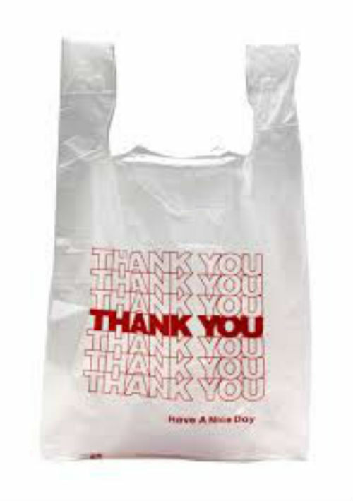 Thank You T-shirt Bags 11.5" X 6" X 21" White  Plastic  Shopping Bags