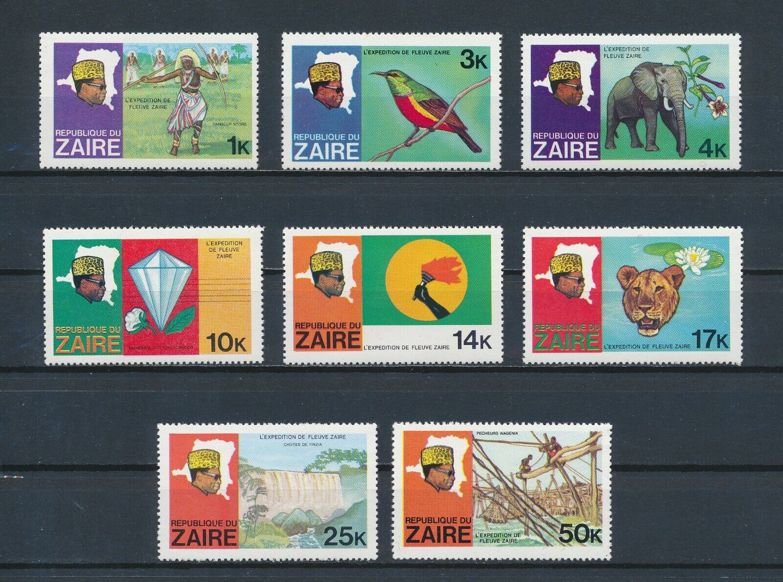 Zaire (congo)  902-9 Mnh, Congo River Expedition, 1979