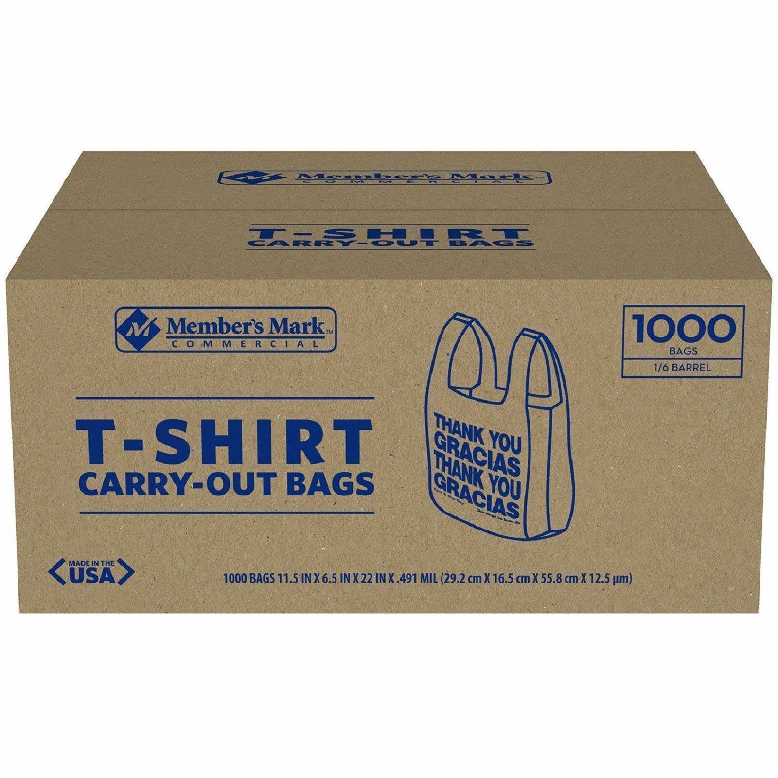 T Shirt Bags 1000 Ct Plastic Grocery Shopping Carry Out Thank You Bag