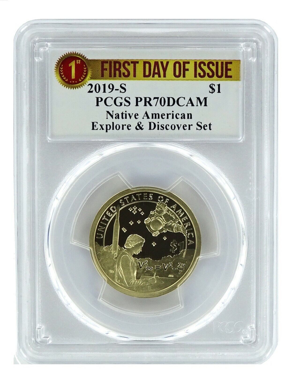 2019 S Sacagawea Dollar Explore And Discover Set Pcgs Pr70 - 1st Day Issue