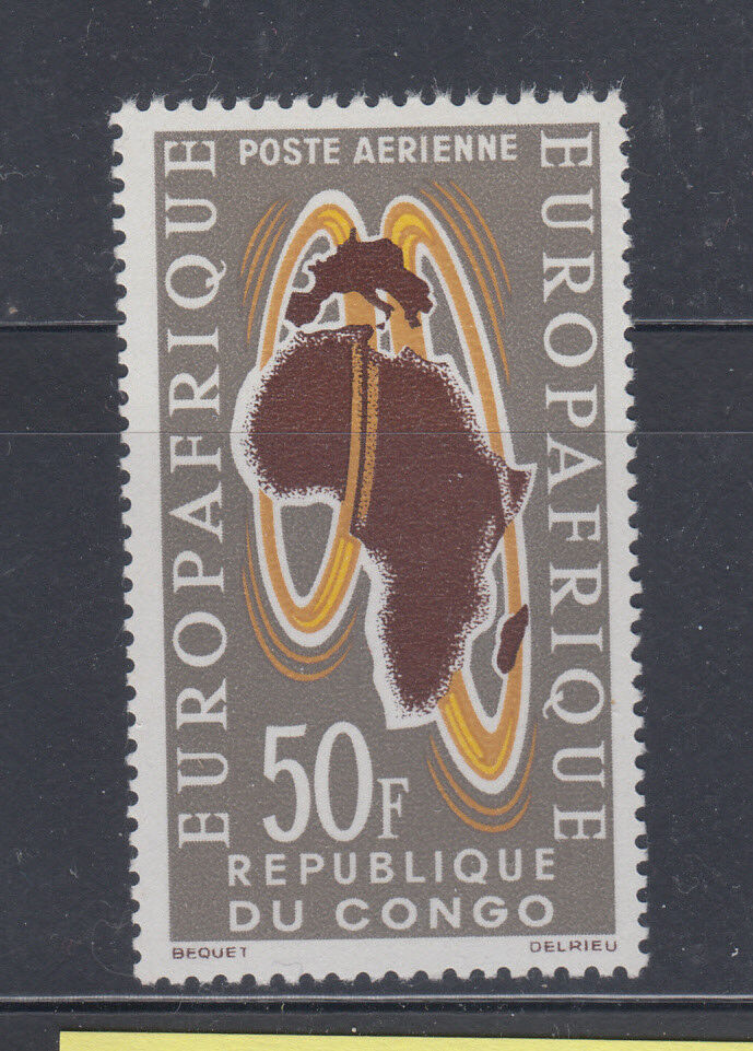 Congo Pr 1963 Euro Afrique Map Sc C16 Complete Mint Never Hinged