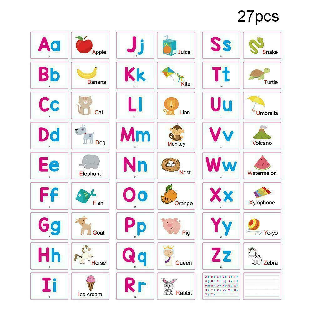 Alphabet Cards A-z Kids Toddlers Preschool Early Learning Sen Resource Y3t4