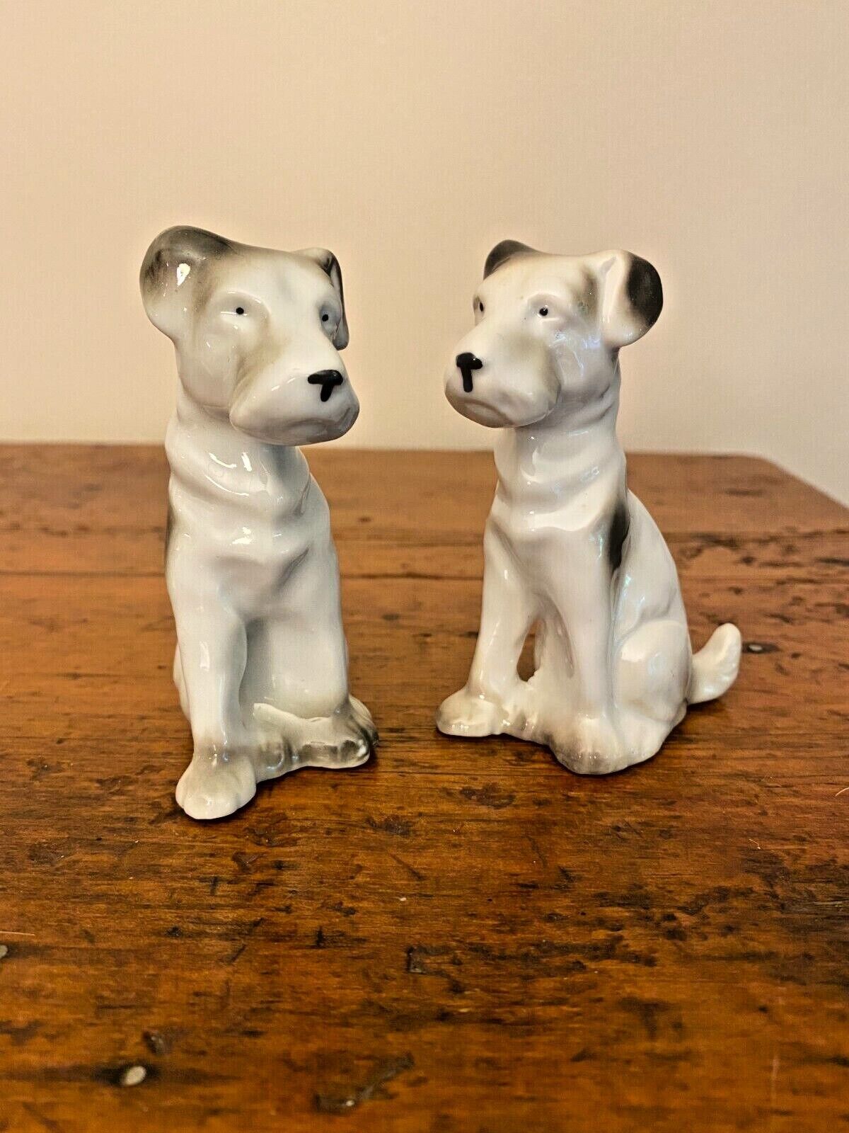Lot Of 2 Vintage Seated Fox Terrier Dog Figurines