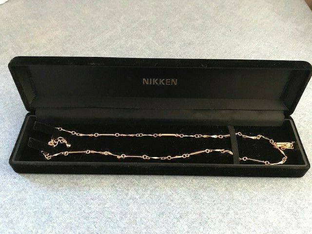 Rare Nikken 23k Gold Plated Tubular Magnetic Necklace #1490 -display/demo In Box