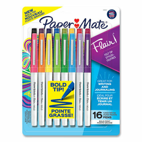 Flair Felt Tip Porous Point Pen | Stick | Bold 1.2 Mm | Assorted Ink Colors |