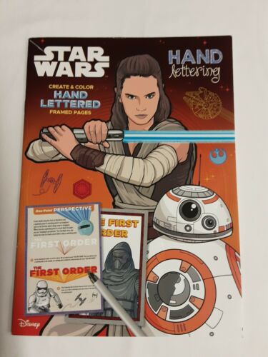 Disney Star Wars Hand Lettering Create & Color Framed Pages Book.  Brand New!