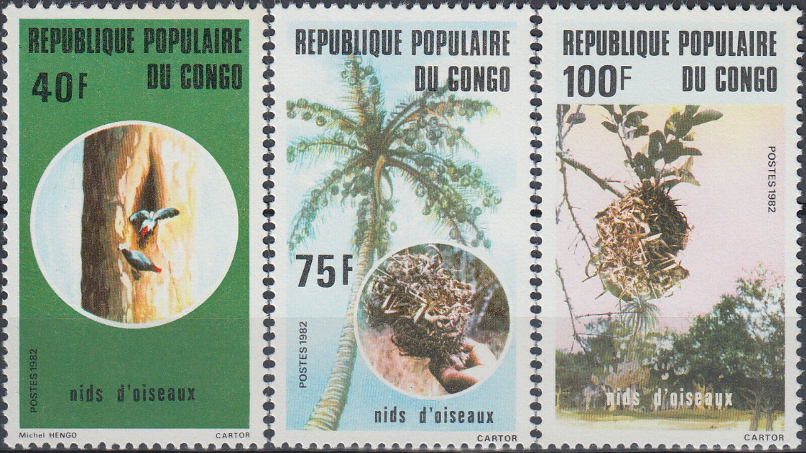 Congo Fr Bird Nests 1982 Mnh-7,50 Euro