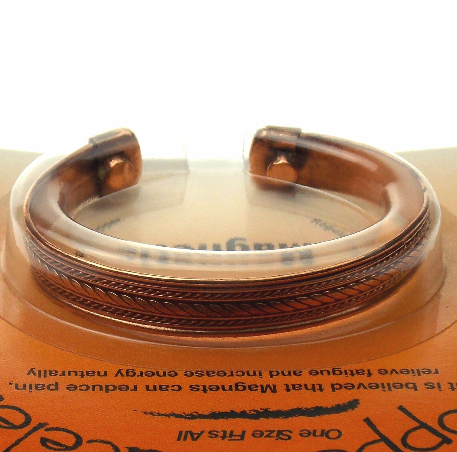 Magnetic Copper Bracelet Adjustable Cuff One Size Reduce Pain Fatigue Mens Women