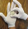 2 Pair White Coin Inspection Gloves Cotton Lisle Jewelry Photo Film Glove Liner