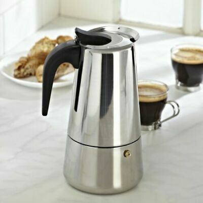 4 Cup Stainless Steel Moka Espresso Coffee Pot Maker Percolator Stovetop 8 Ounce