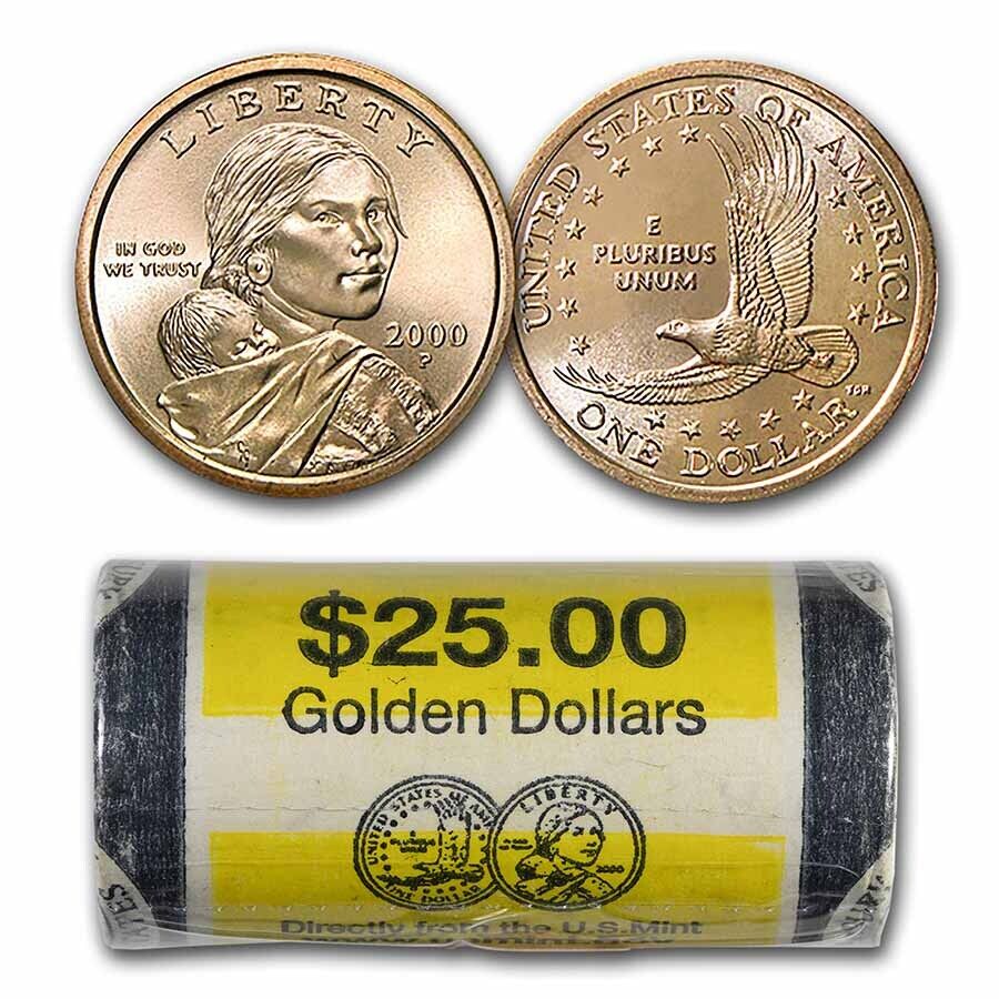 2000-p Sacagawea Dollar (25-coin Mint Roll) Bu - Sku#206442
