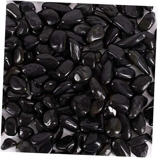 5 Lb Black Rocks Pebbles For Plants Natural Decorative Polished Stones 2-4 Cm