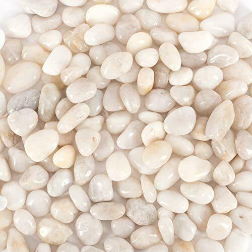 5 Lb White Rocks Pebbles For Plants Natural Decorative Polished Stones 2-4 Cm