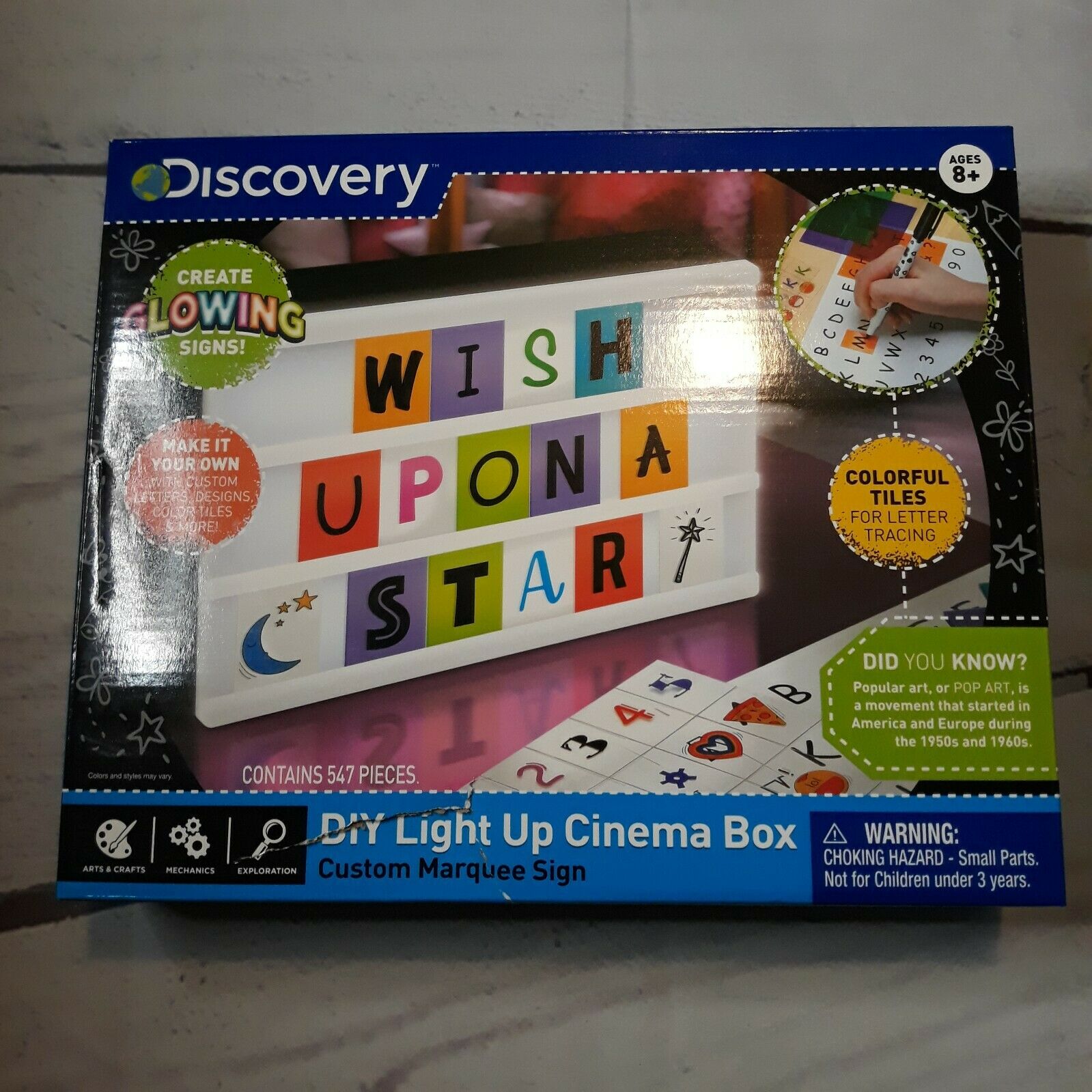 Discovery Kids Diy Light Up Cinema Box, Customizable Backlit Message Board G281