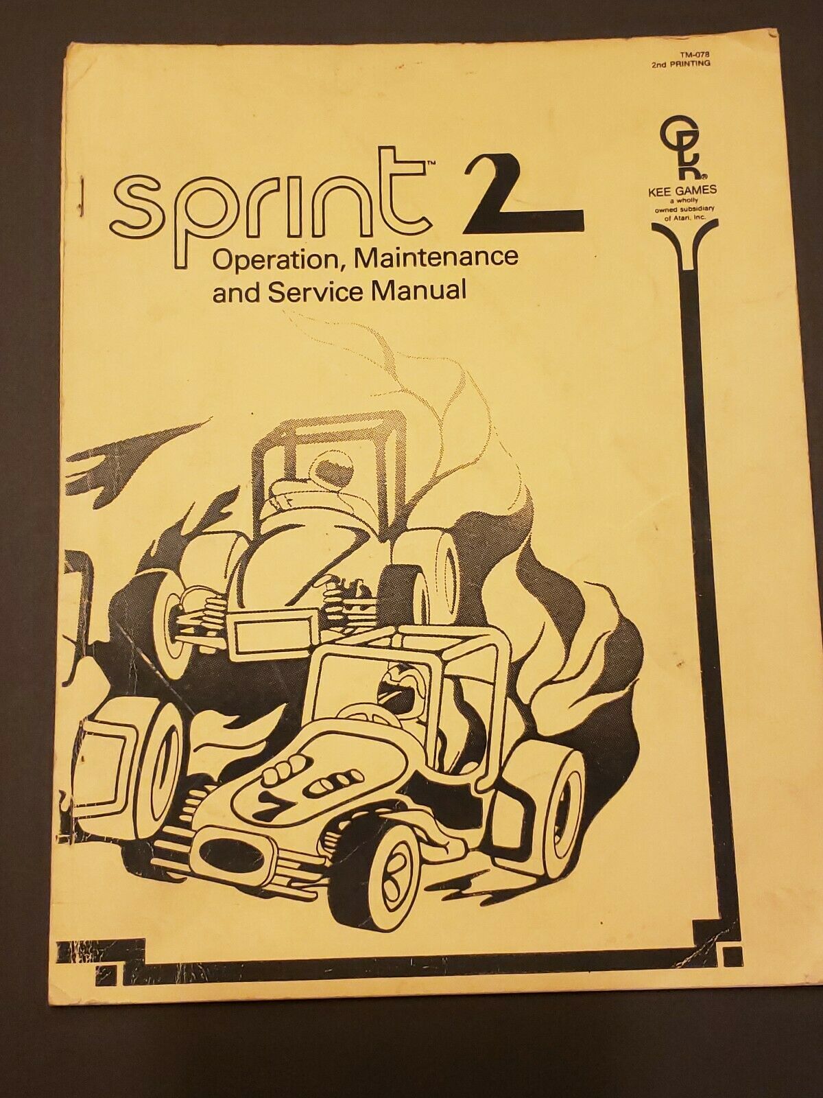 Original 1976 Sprint 2 Arcade Game Operation, Service & Maint Manual Vintage