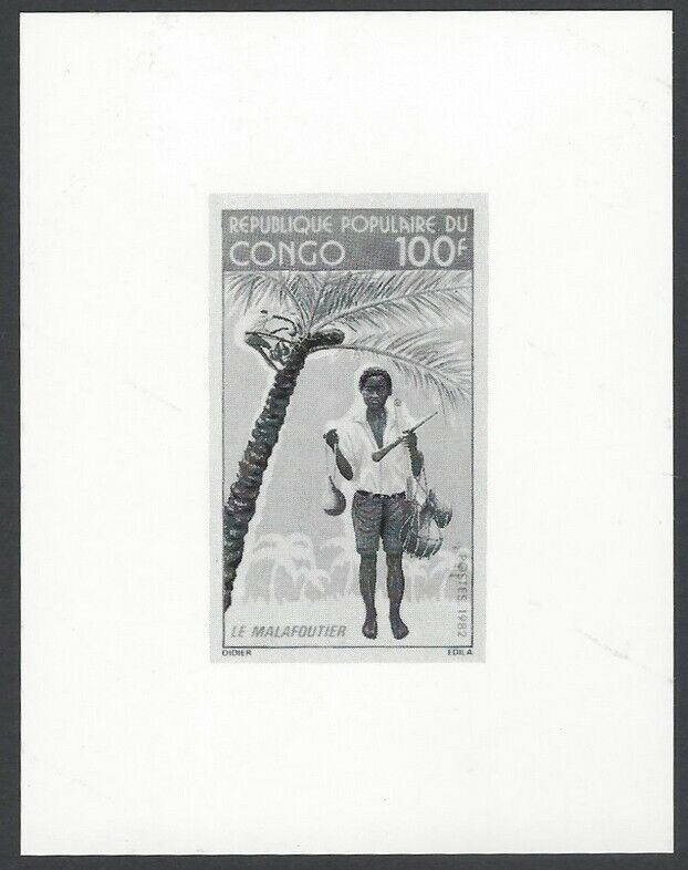 Congo #658 1982 Boy Gathering Coconuts Photographic Proof