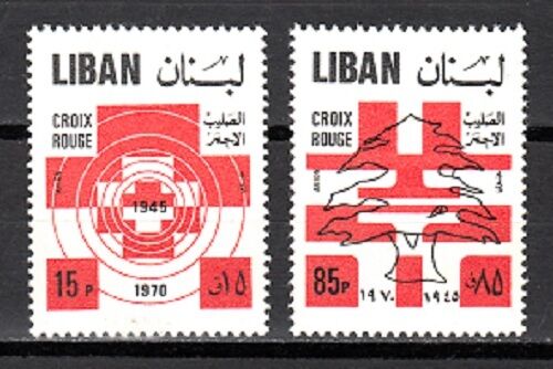 Lebanon- Liban Mnh Sc# C605-c606 Lebanese Red Cross 25th. Anniversary