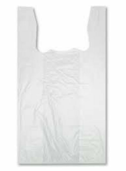 T-shirt Bags 11.5" X 6" X 21" White  Plastic  Shopping Bags